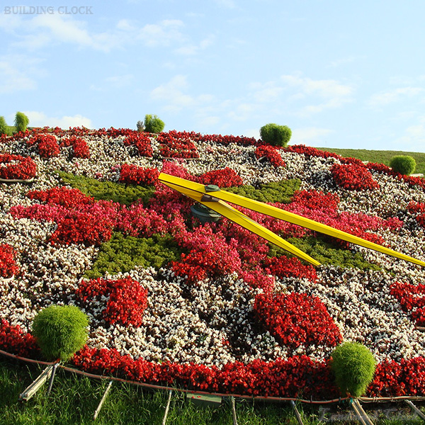 High-contrast hillside flower clock face optimized for photography and city branding High-contrast hillside flower clock face optimized for photography and city branding